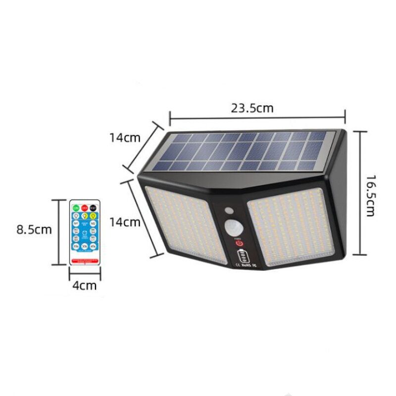 360led Solarno Svjetlo Zidne Svjetiljke 12000mah 6 Načina Rada Senzor Pokreta Ip65 Vodootporno Vanjsko Dvorište Vrt Ulično Indukcijsko Noćno