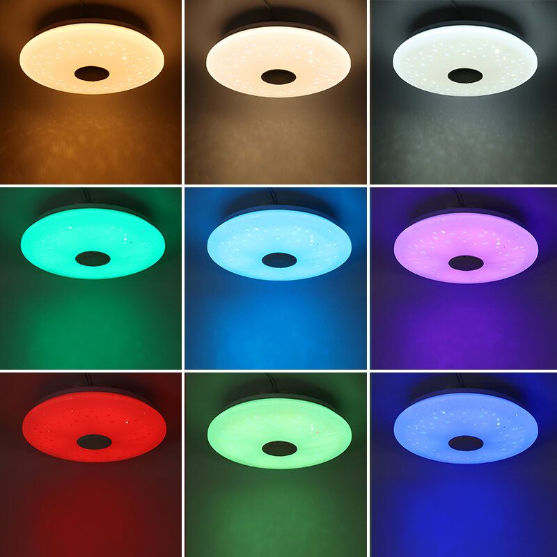 40cm 36w As102 Led Rgb Glazbena Stropna Svjetiljka App+daljinski Upravljač Rad S Google Home Alexa 220v/85-265v