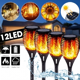 4pcs 51cm 12led Solarno Plameno Svjetlo Za Travnjak Toplo Bijelo Vodootporno Vanjsko Vrtno