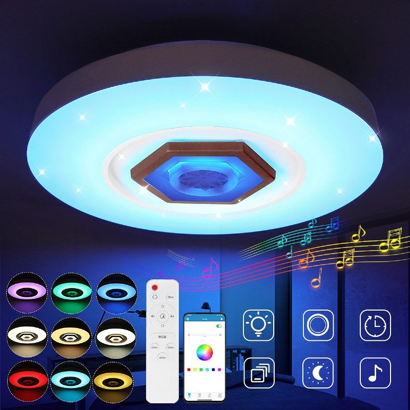 50cm 220v Led Rgb Glazbena Stropna Svjetiljka Pametna Bluetooth App/daljinski Upravljač