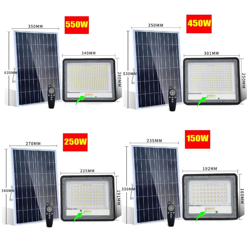 550/450/250/150w Solarna Ulična Svjetiljka Za Vanjsko Vrtno Zidno Svjetlo Vodootporna