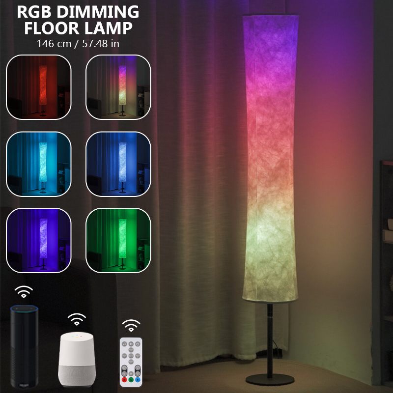 57'' Pametna Led Podna Svjetiljka Rgb Music Fabric Stojeća S Mogućnošću Prigušivanja App+daljinski