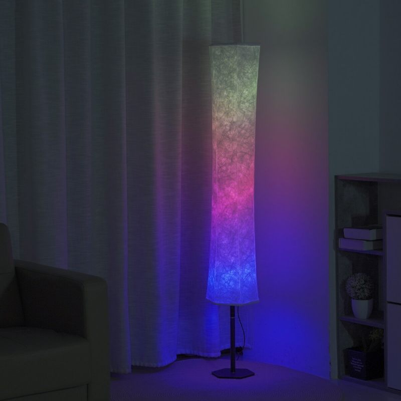 58" Moderna Led Podna Svjetiljka S Mekim Svjetlom Rgb Tkanina S Promjenom Boje App + Daljinski Upravljač