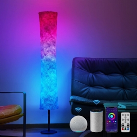 58" Moderna Led Podna Svjetiljka S Mekim Svjetlom Rgb Tkanina S Promjenom Boje App + Daljinski Upravljač