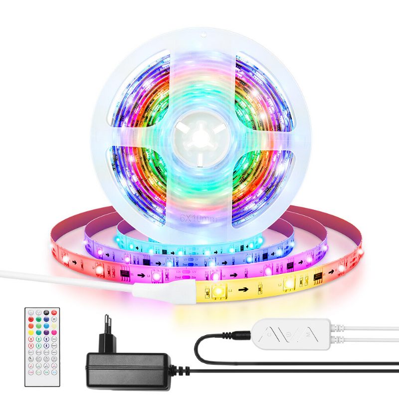 5m/10m Ugrađeni Ic Smart Wi-fi Rgb Magic Led Strip Svjetlo + 40 Tipki Ir Daljinski Upravljač Rad S Alexa Google Pomoćnikom Božićni Ukrasi Božićna Svjetla