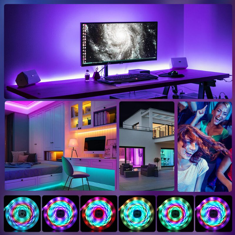 5m/10m Ugrađeni Ic Smart Wi-fi Rgb Magic Led Strip Svjetlo + 40 Tipki Ir Daljinski Upravljač Rad S Alexa Google Pomoćnikom Božićni Ukrasi Božićna Svjetla