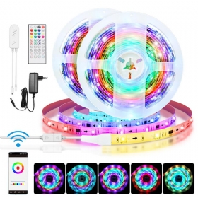 5m/10m Ugrađeni Ic Smart Wi-fi Rgb Magic Led Strip Svjetlo + 40 Tipki Ir Daljinski Upravljač Rad S Alexa Google Pomoćnikom Božićni Ukrasi Božićna Svjetla