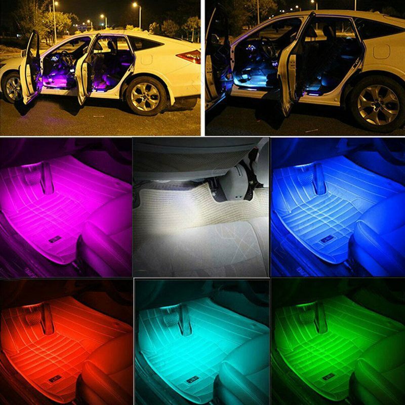 6/8pcs 5050 Led Traka Za Automobil Pod Sjajem Dc12v 40w Rgb Led Neonska Za Pod Atmosferska Svjetla App Bluetooth Kontrola