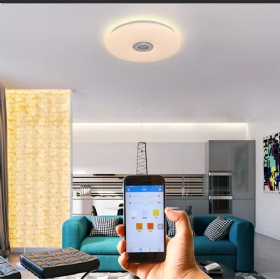 60w Pametno Led Stropno Svjetlo Rgb Bluetooth Glazbeni Zvučnik Prigušiva Lampa App Daljinski