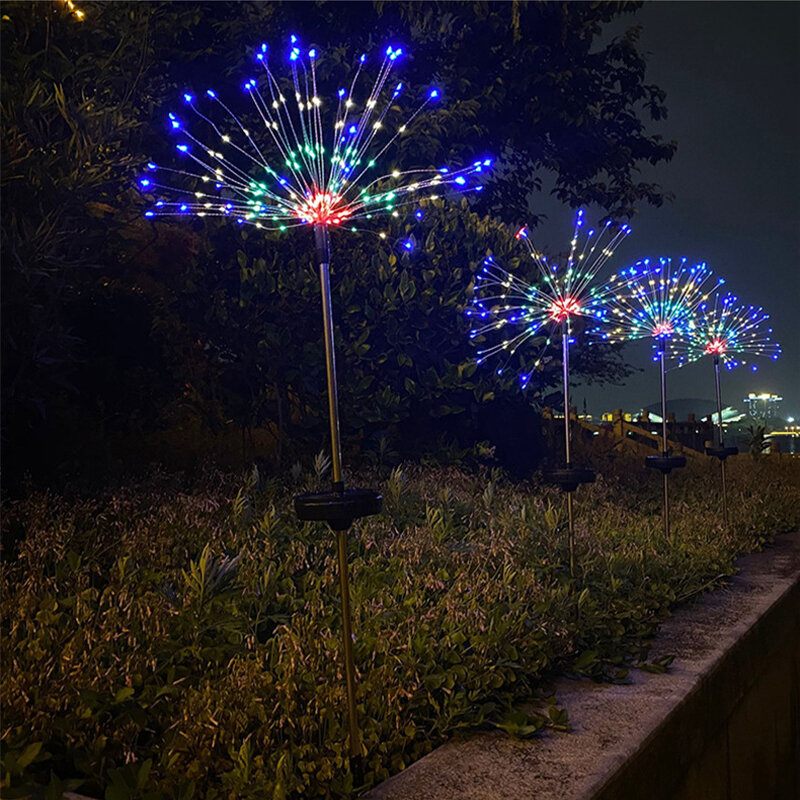 8 Načina Rada 90/200/120 Led Solarna Lampa Za Travnjak Bakrena Žica Vatrometna Vrtna Dekoracija Vanjska Svjetla Vodootporna