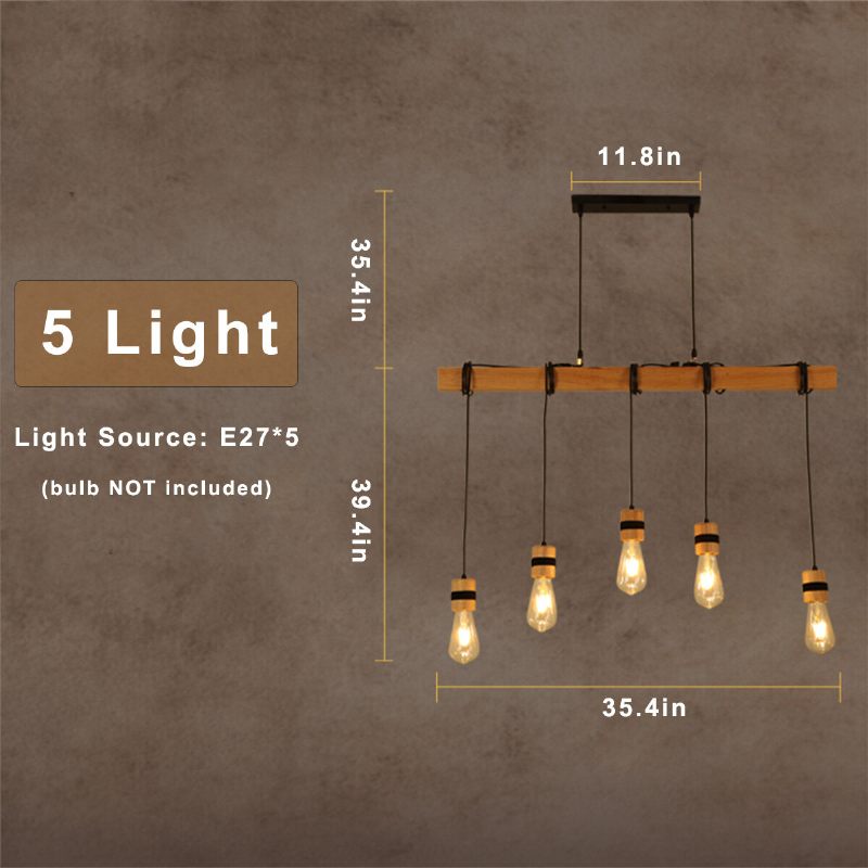 Ac85-265v Industrijska Drvena Viseća Svjetiljka E27 Stropna Lusteri Rasvjetna Tijela Bez Žarulje