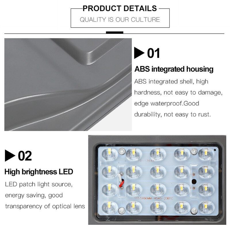 Augienb 30/60/90led Solarno Napajanje Ulica Vanjski Daljinski Upravljač Sigurnosni Vrt