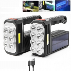 Bikight 8led+cob 4moda Super Svijetla Prijenosna Solarna Svjetiljka Usb Punjivi Indikator Napajanja Reflektor Vodootporan Jak