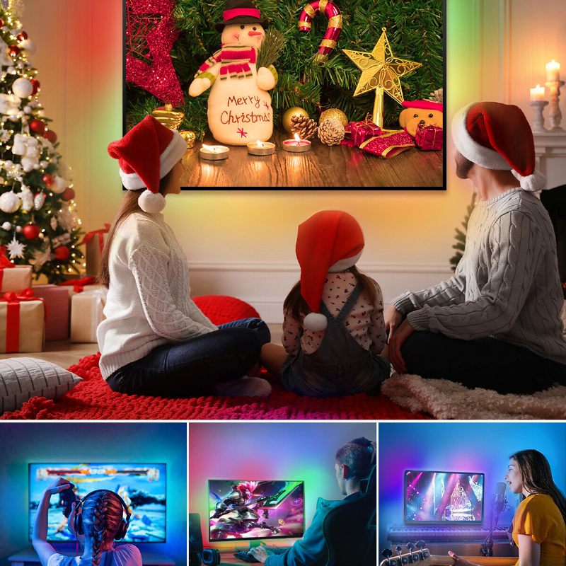 Blitzwill Bw-lb2 Wifi Tv Led Traka 5m Screen Sync & Music Tv Sa Svjetlosnom Trakom Na Istom Zaslonu Gola Ploča Magic Color S Control Boxom 2 Hdmi Kabela Smart Voice Napajanje 12v/3a