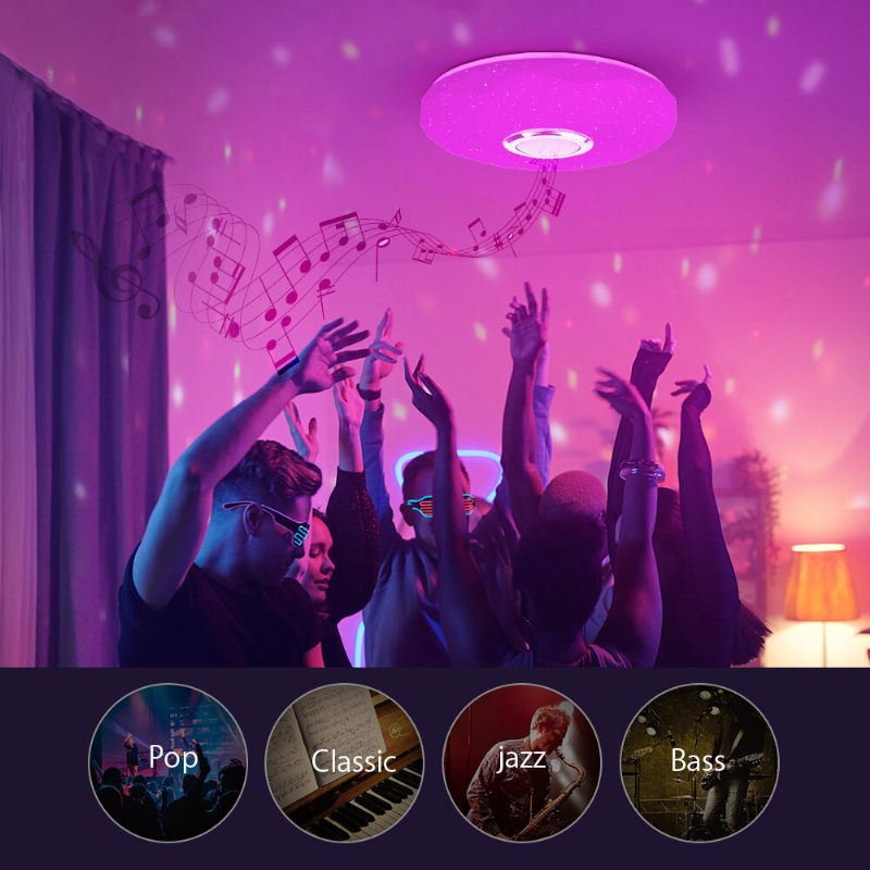 Bw-lt39 Led Smart Bluetooth Zvučnik Stropno Svjetlo S Glavnim Svjetlom I Rgb Atmosferskim 2700-6500k Podesiva Temperatura App Daljinski Upravljač Party Music Mode Funkcija Vremena