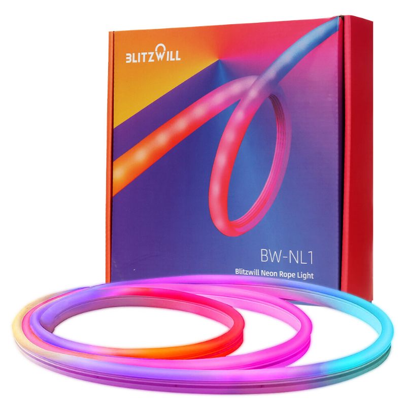 Bw-nl1 Neonska Led Traka 3m Rgbic Svjetla Sa Sinkronizacijom Glazbe Diy Design Aplikacija I Daljinski Upravljač Rad S Alexa Google Assistant Trakasta Za Dnevnu Sobu Gaming Zidna Dekoracija