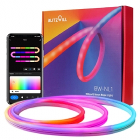 Bw-nl1 Neonska Led Traka 3m Rgbic Svjetla Sa Sinkronizacijom Glazbe Diy Design Aplikacija I Daljinski Upravljač Rad S Alexa Google Assistant Trakasta Za Dnevnu Sobu Gaming Zidna Dekoracija