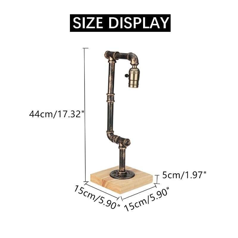 E26 Industrijska Retro Željezna Drvena Stolna Svjetiljka Za Dnevnu Sobu Noćni Dekor