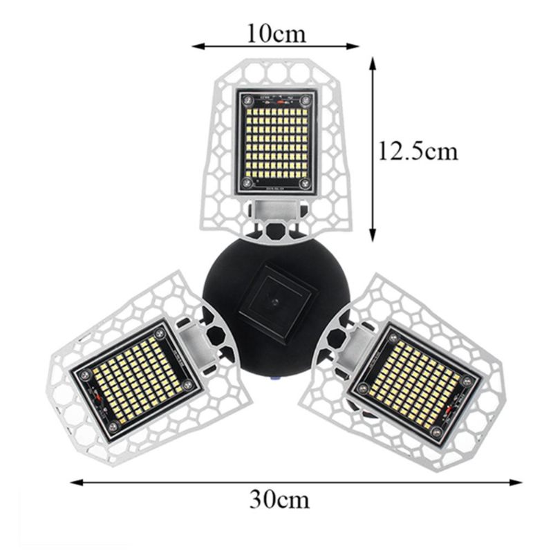 E27 80w Smd2835 Trokrilna Led Žarulja Deformabilna Sklopiva Indukcijska Svjetlosna Senzorska Garažna Svjetiljka Ac100-277v