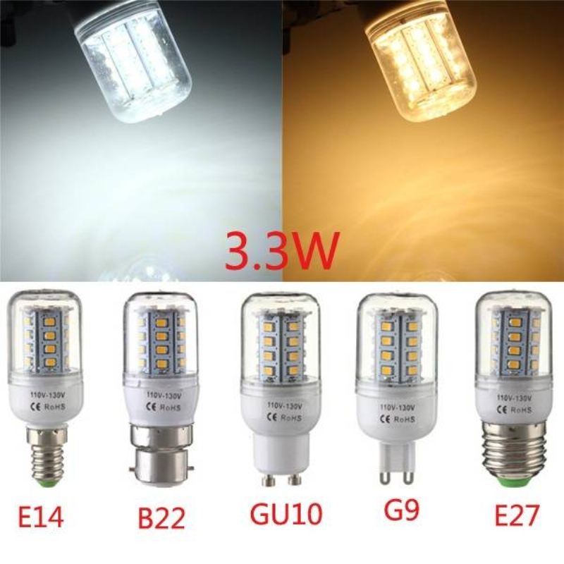 E27/e14/g9/gu10/b22 3.3 W 30 Smd 2835 Led Kukuruzna Žarulja Toplo Bijela/bijela 110 V