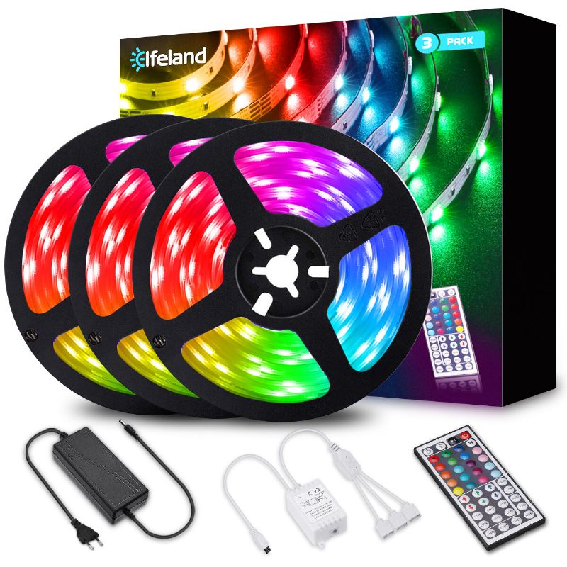 Elfeland 3*4m 5050 Rgb Led Traka Nevodootporan + Kontroler + Daljinski Upravljač + 12v 5a Napajanje