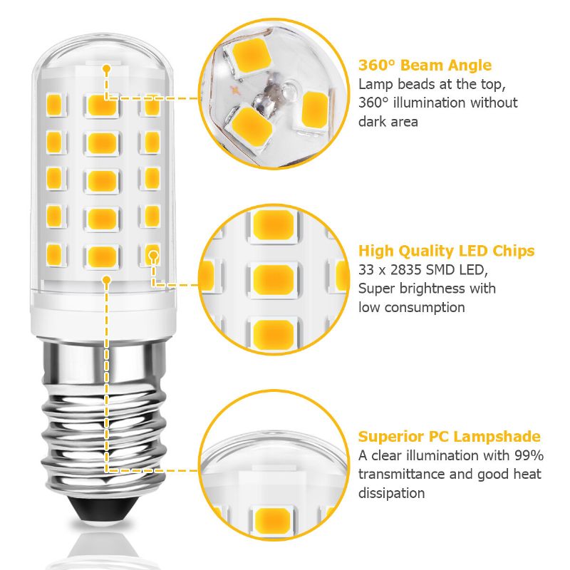 Kingso 5pcs Ac 230v 5w 3000k E14 Led Corn Bulb Capsule Light 360° Lighting Lamp