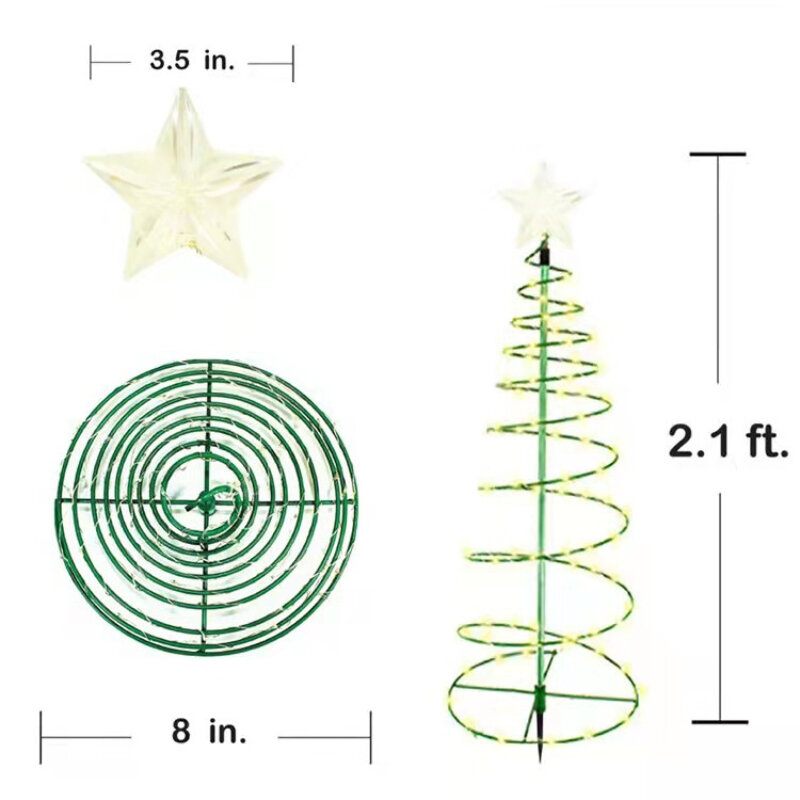 Kreativna Svjetla Za Božićno Drvce Spiralno Led Svjetlo Za Vanjsko Za Božićni Dekor Noel