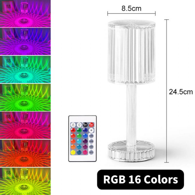 Led Kristalna Projekcijska Stolna Svjetiljka Restorani Bar Noćni Ukras Usb Stolno Svjetlo Rgb Daljinski Upravljač Romantična Noćna Svjetla