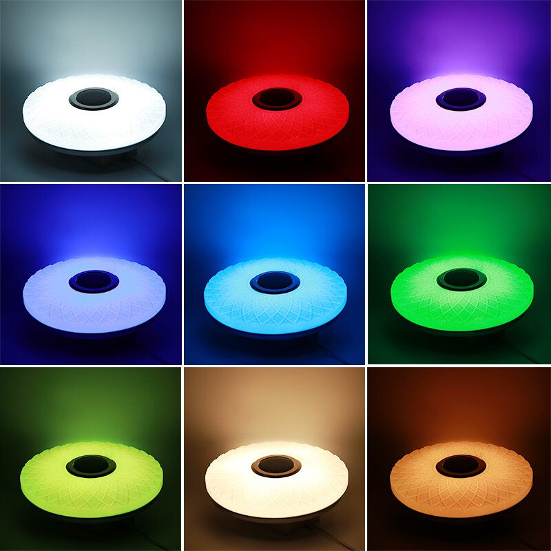 Led Rgb Glazbena Stropna Lampa Bluetooth App+daljinski Upravljač Dječja Soba Spavaca