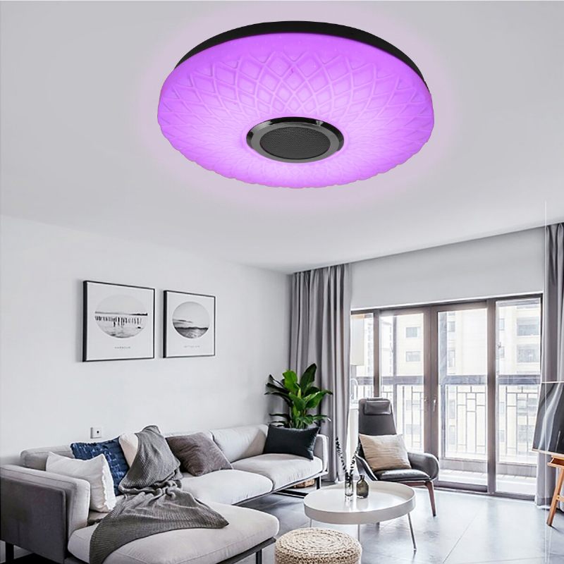 Led Rgb Glazbena Stropna Lampa Bluetooth App+daljinski Upravljač Dječja Soba Spavaca