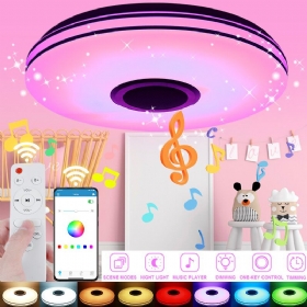 Led Rgb Glazbena Stropna Lampa Bluetooth App+daljinski Upravljač Dječja Soba Spavaca