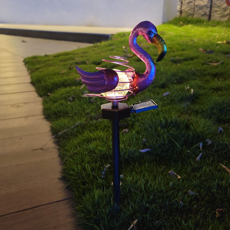 Led Svjetiljka Za Travnjak Na Solarni Pogon Flamingo Ptica Proljetna Štapna Vanjski Vrtni Ukras Dvorišta