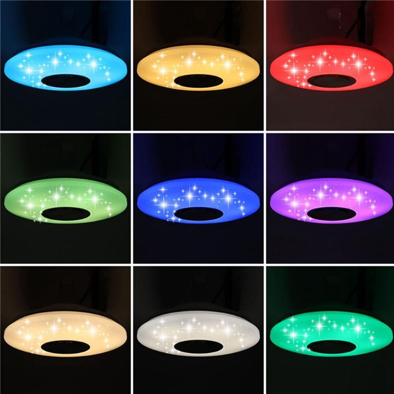 Moderna 60w Rgb Led Stropna Rasvjeta Bluetooth Glazba Zvučnik Lampa Daljinsko Upravljanje App