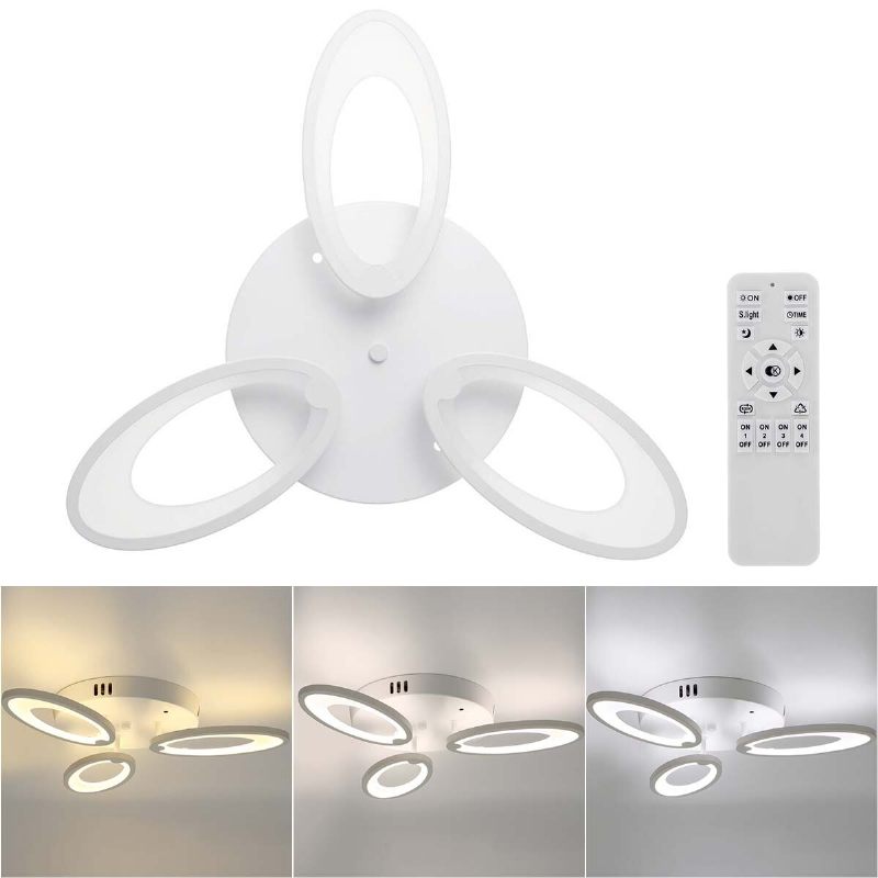 Moderna Led Stropna Akrilna Kućna Svjetla S 3 Glave Kućni Luster Lampa + Daljinski 3200-6500k