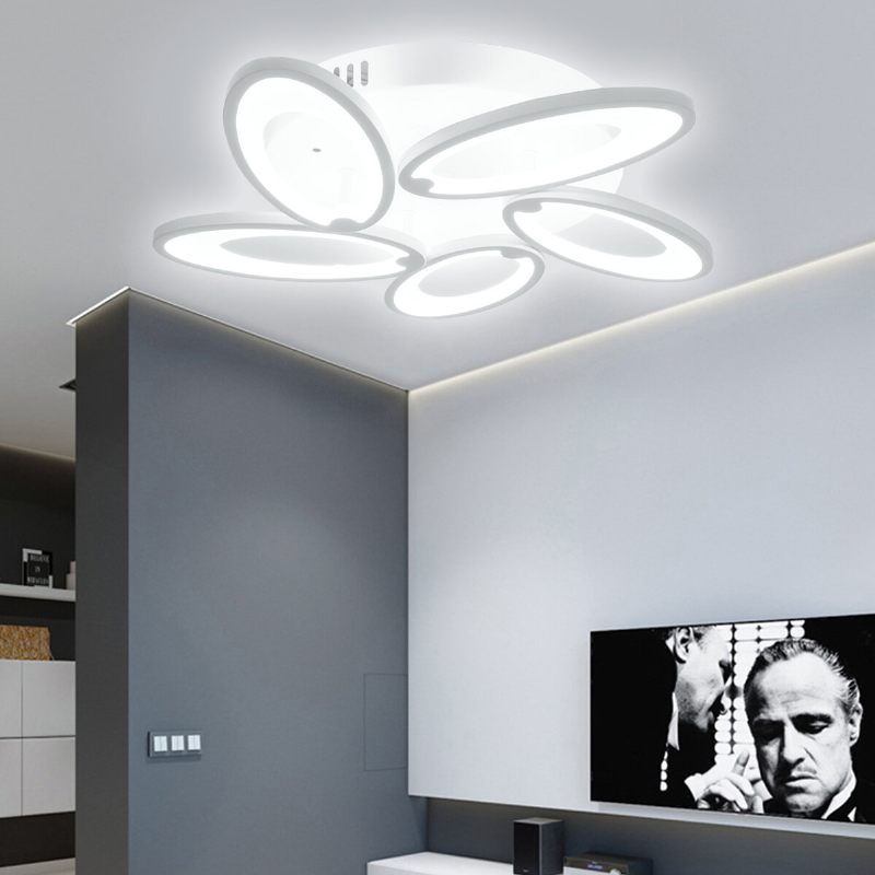 Moderna Led Stropna Akrilna Kućna Svjetla S 5 Glava Svjetiljka Za Luster + Daljinski Upravljač 3200-6500k