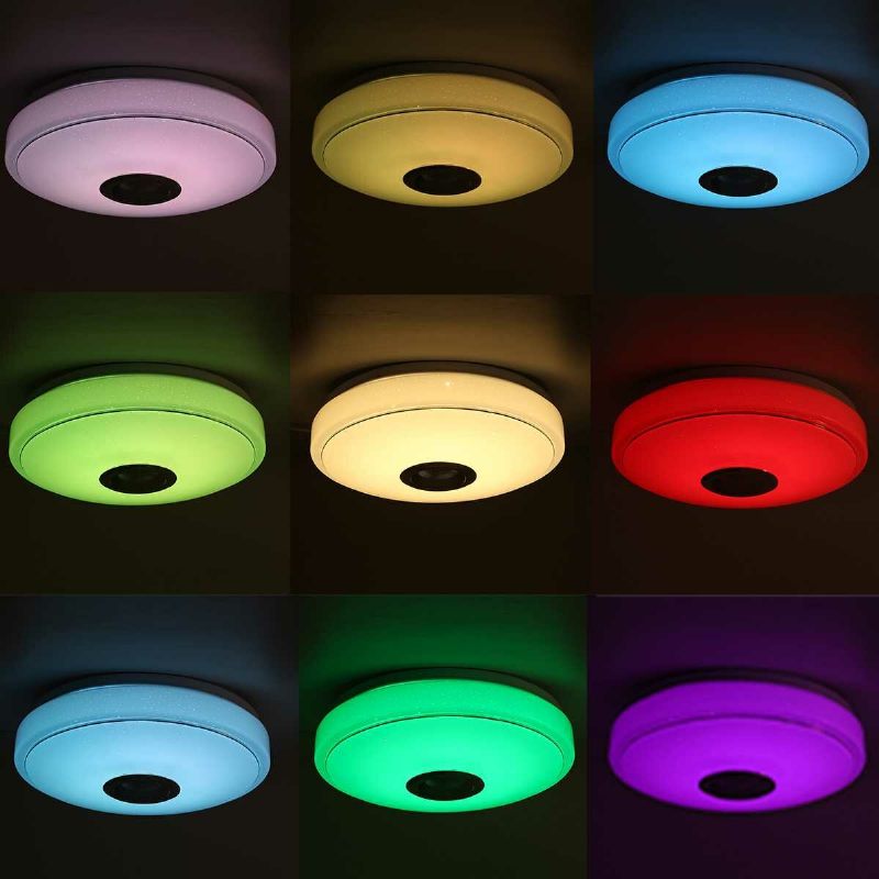 Moderna Rgb Led Stropna Svjetiljka Kućna Rasvjeta App Bluetooth Glazbeno Svjetlo Lampa Za Spavaću Sobu Pametna + Daljinski Upravljač