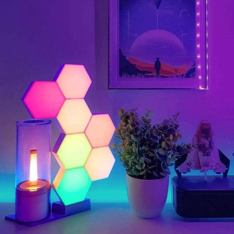 Rgb Led Quantum Lamp Hexagon Light Senzor Na Dodir Rgbw Led Honeycomb Šareno Noćno Svjetlo Usb S Daljinskim Upravljačem