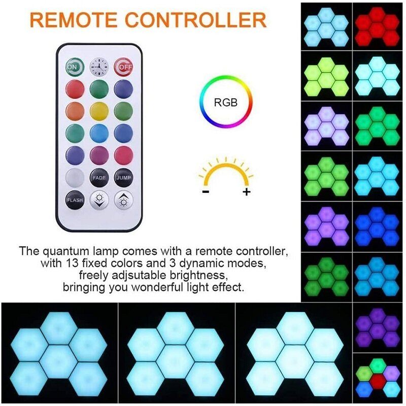 Rgb Led Quantum Lamp Hexagon Light Senzor Na Dodir Rgbw Led Honeycomb Šareno Noćno Svjetlo Usb S Daljinskim Upravljačem