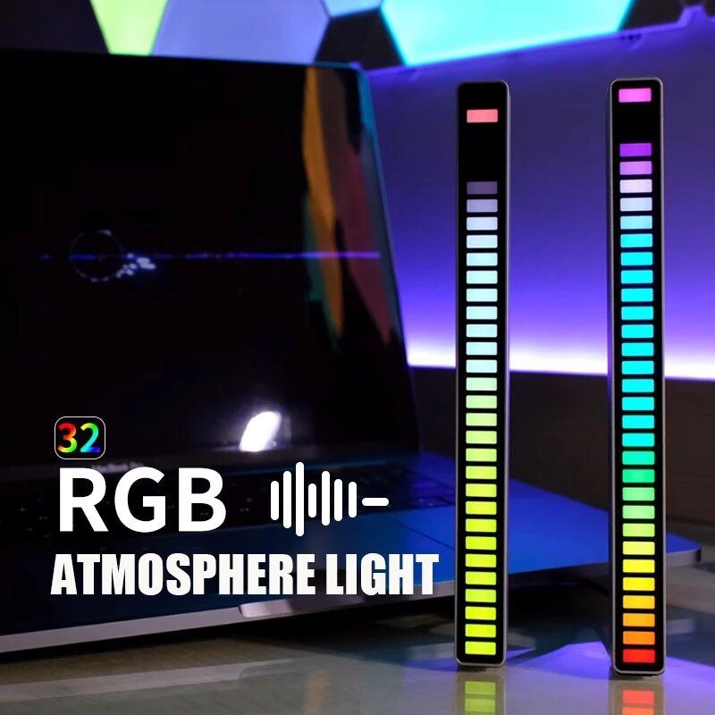 Rgb Usb Žarulja Za Uštedu Energije Glasovno Aktivirano Svjetlo Za Ritam Snimanja Ambijentalna Lampa U Automobilu Glazbene Atmosfere Za Igre