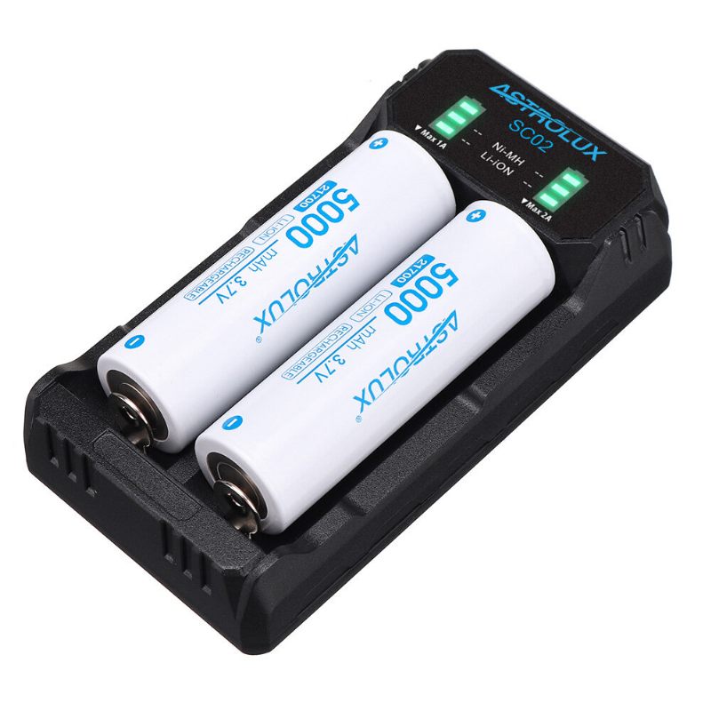 Sc02 Type-c Qc 3.0 Quick Charge Usb Punjač Baterija S Dva Utora Za Li-ion/imr/inr/icr Ni-mh Ni-cd 21700 18650 26650 Za Svjetiljku