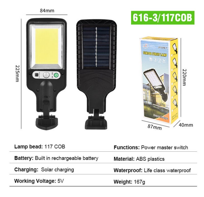 Solarne Ulične Svjetiljke Vanjska Solarna Svjetiljka S 3 Svjetlosna Načina Vodootpornog Senzora Pokreta Sigurnosna Rasvjeta Za Vrtnu Terasu Stazu U Dvorištu