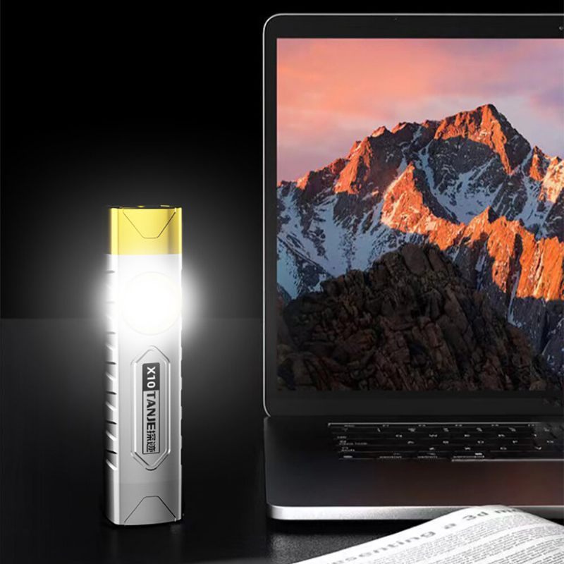 Tanje X10 T8 2000mah Usb Punjiva Led Svjetiljka Sa Jakim Cob Bočnim Svjetlom Ipx6 Vodootporna Prijenosna Led S Podrškom Za Kopču