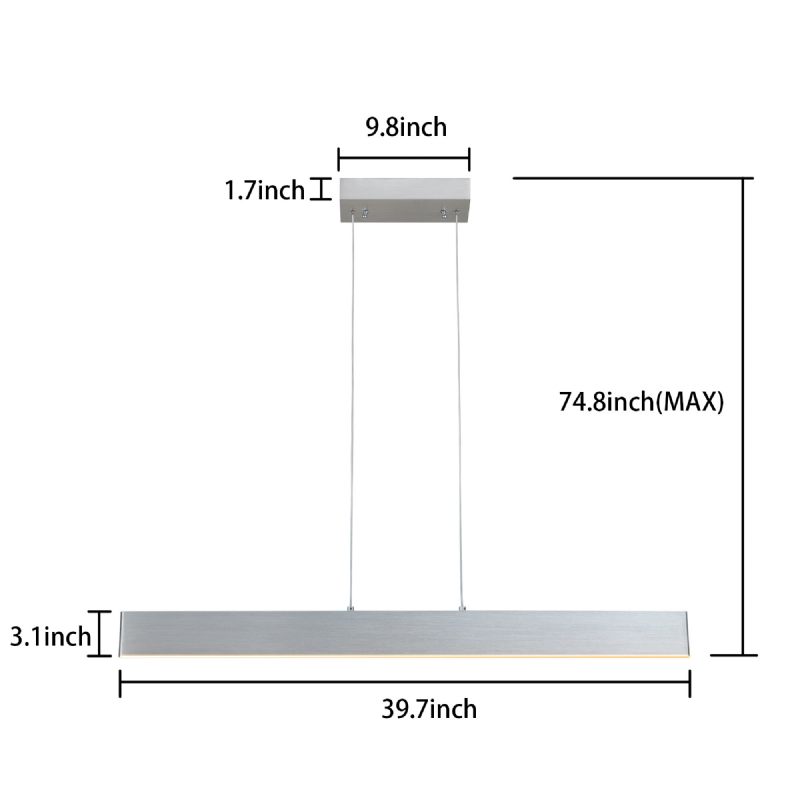 Usa Direct 18w Izravno Indirektno Led Viseće Svjetlo 3000k Dnevno Ul Certificirano