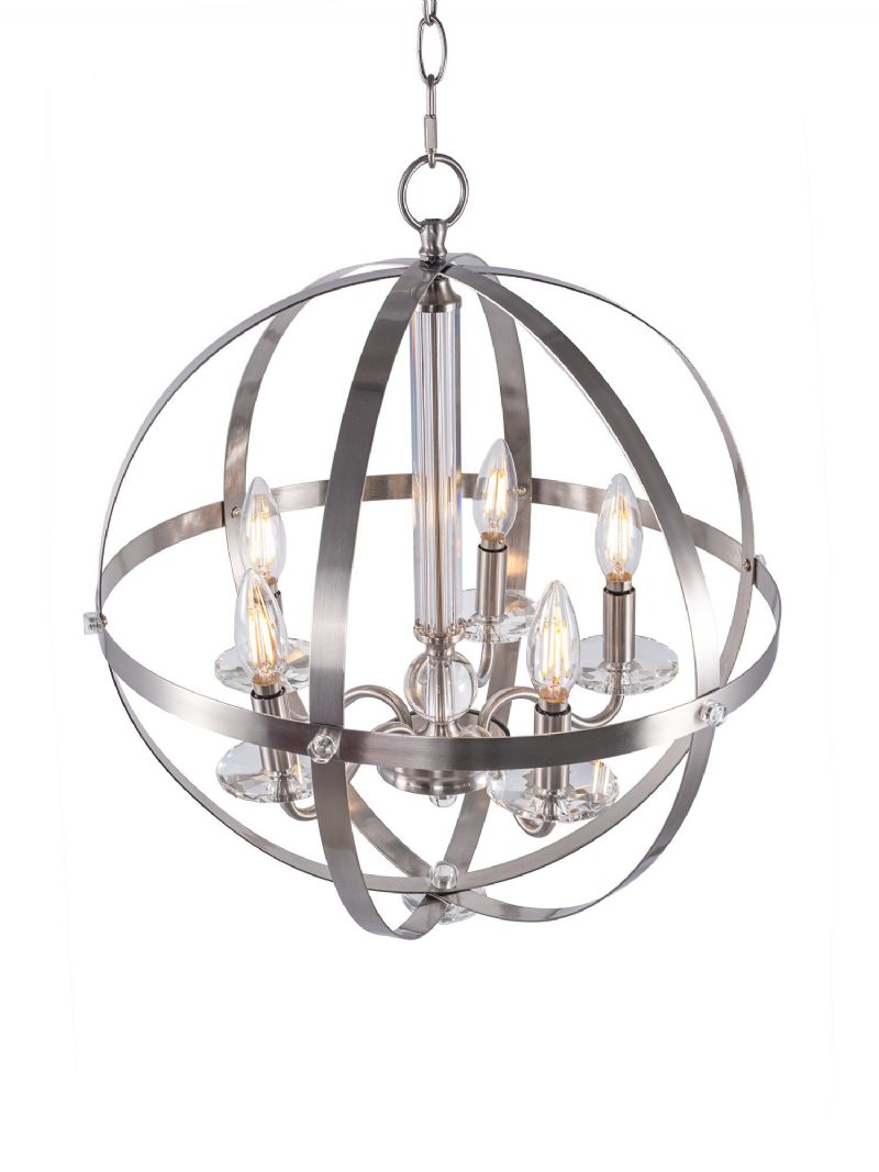 Usa Direct 5-light Candle Style Globe Luster Industrial Rustic Indoor Visilica Bez Žarulja