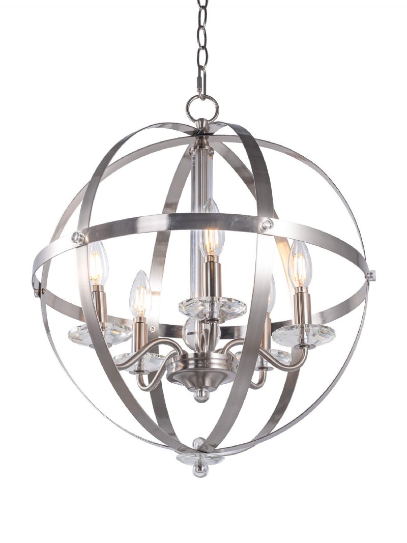 Usa Direct 5-light Candle Style Globe Luster Industrial Rustic Indoor Visilica Bez Žarulja