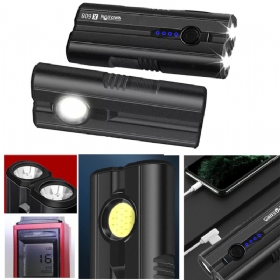 Warsun X608 Dvostruka P8 Led Jaka Svjetiljka Od 1600 Lm Sa Cob Bočnim Svjetlom Od 16 Kuglica Telefon Mobilna Power Bank Usb Punjiva Za Kampiranje