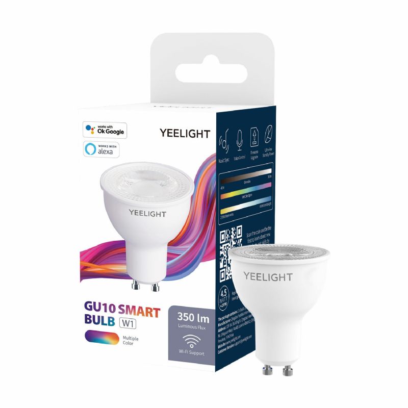 Yeelight Yldp004-a Gu10 Šarena Pametna Led Žarulja W1 Igra Glazba Sinkronizacija Aplikacija Glasovna Kontrola Rad Google Assistant Alexa