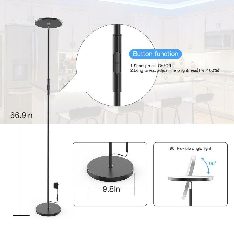 Zengge Ac100-240v 24w Smart Wifi Rgb+cct 2000lm Podna Svjetiljka Aplikacija Za Prigušivanje Glasovno Upravljanje Radi S Google Home Alexa