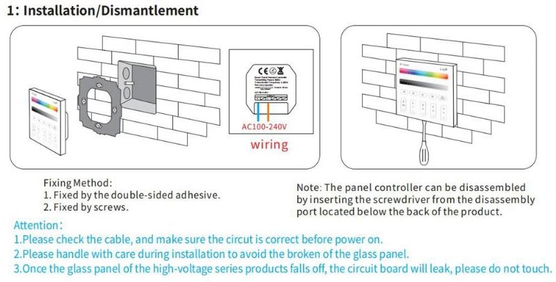 Zj-trbm-rgbw-a Bluetooth Mesh Rgbw Dodirni Daljinski Upravljač Za Prigušivanje Radi S Amazon Alexa Google Home Ac100-240v