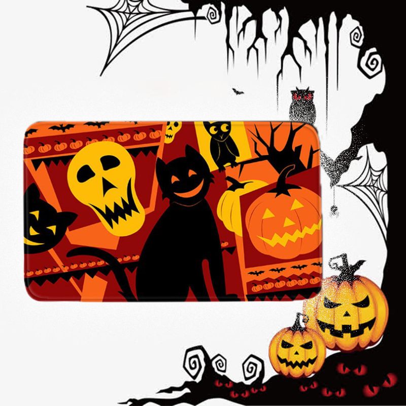 3pc Halloween Print Tepih Kupaonica Neklizajuće Postolje Poklopac Za Wc Školjku Set Prostirki Za Kupaonicu